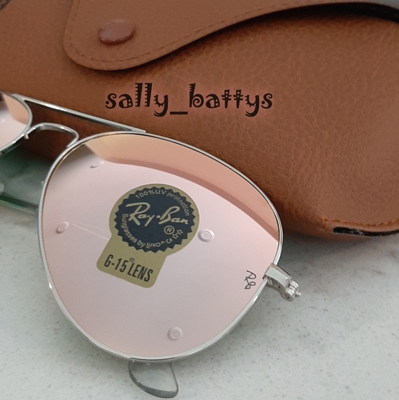 RayBan (Store Display) Aviator Pink Reflective Lenses RB3025 Mirror - Picture 5 of 12